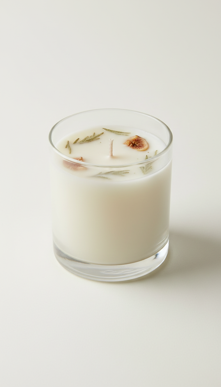 Signature Soy Candle In White Glass