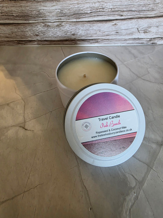 Pink Beach Travel Candles